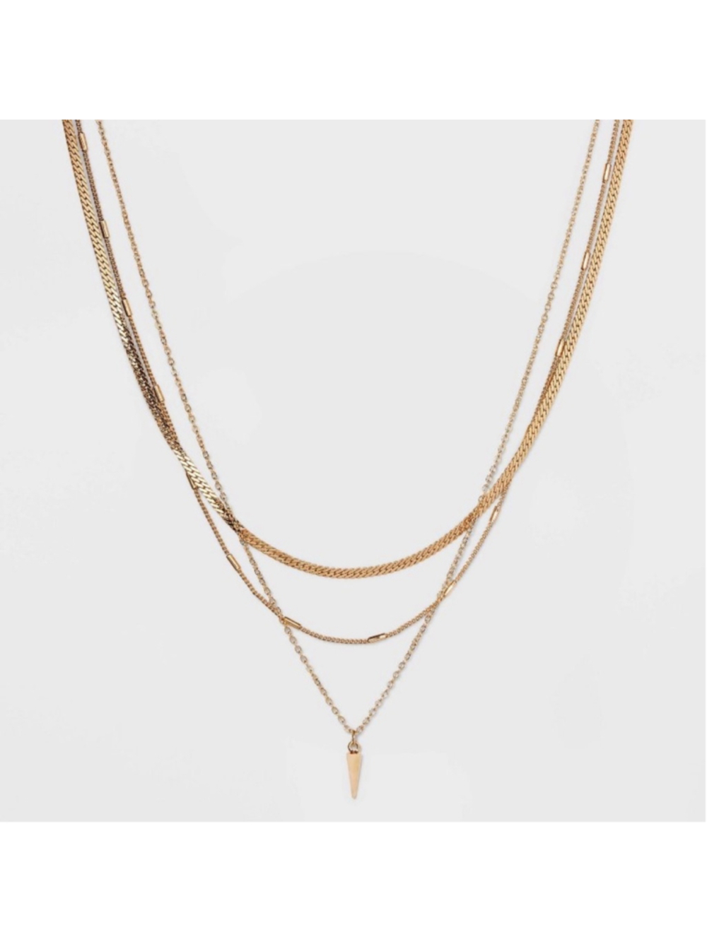 A New Day Gold-Tone Layered Chain Necklace | Minimalist Y2K Jewelry